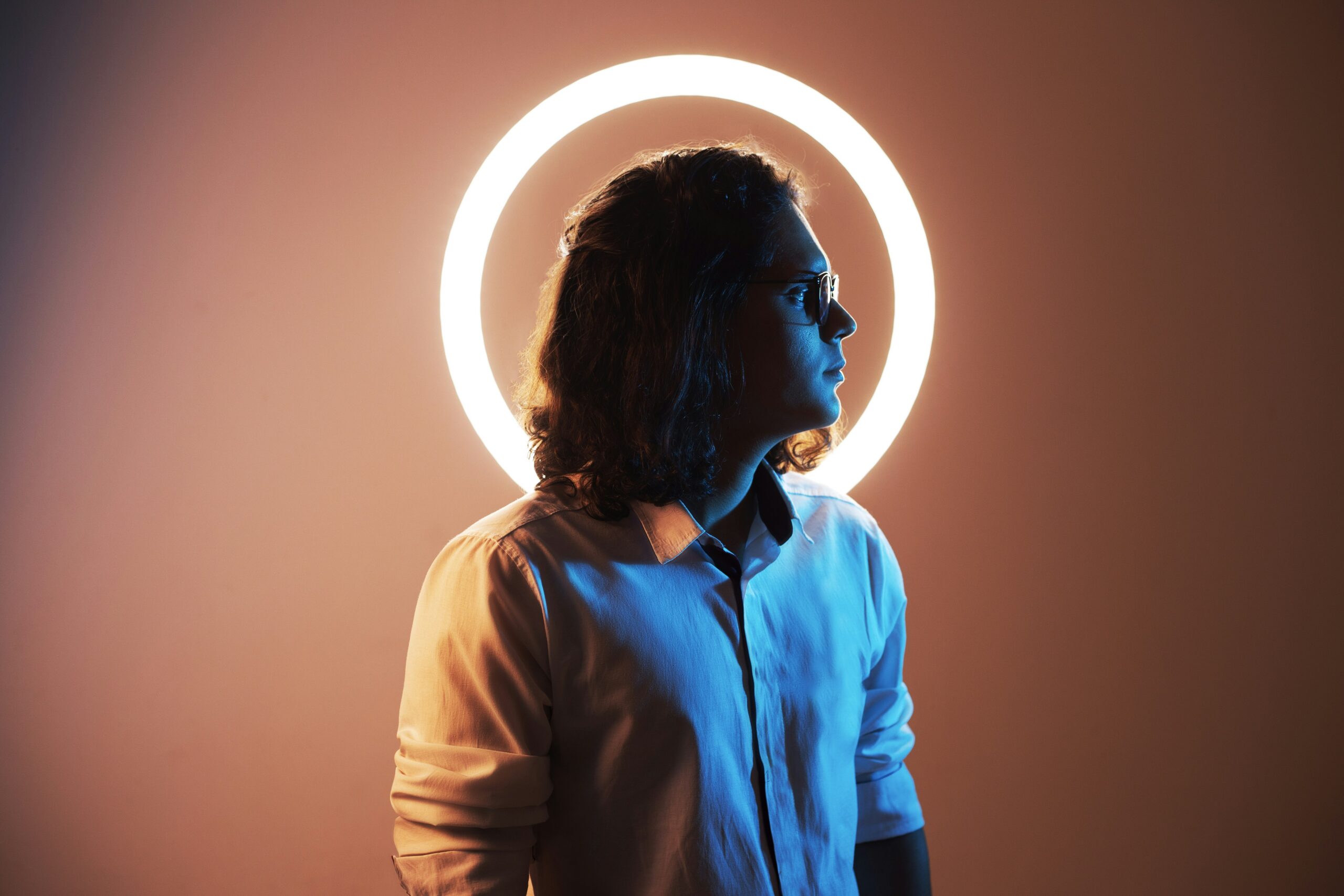 soft loop lighting on a smiling portrait subject in a studio