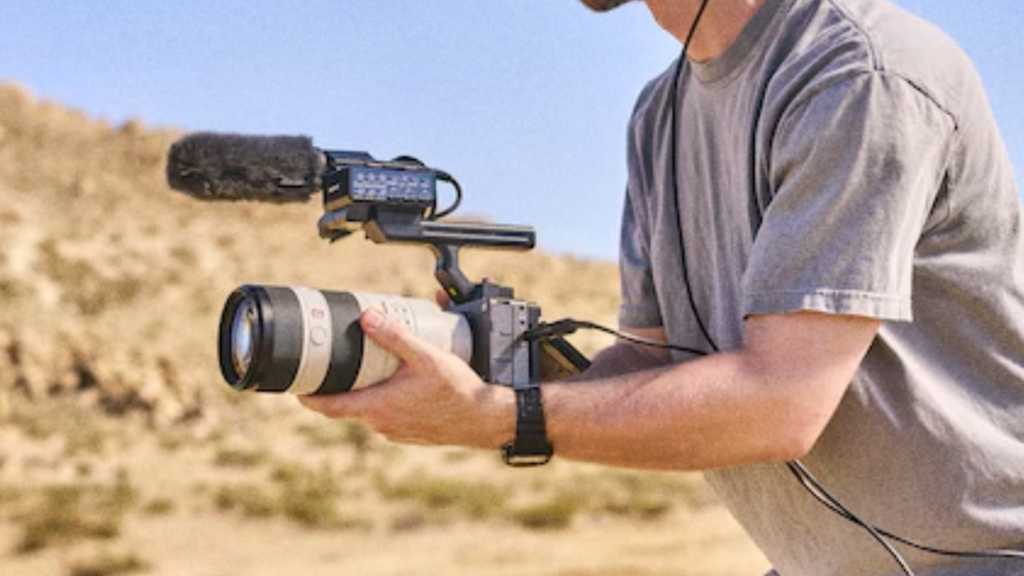 Sony FX5 with detachable EVF for photographers shooting hybrid in bright outdoor conditions